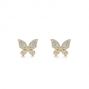 14k Yellow Gold 14k Yellow Gold Butterfly Diamond Earrings - Three-Quarter View -  105945 - Thumbnail