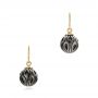 18k Yellow Gold 18k Yellow Gold Carved Tahitian Black Pearl Calla Lily Earrings - Three-Quarter View -  104033 - Thumbnail