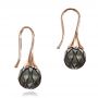 18k Rose Gold 18k Rose Gold Carved Tahitian Pearl Earrings - Front View -  100308 - Thumbnail