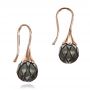 14k Rose Gold 14k Rose Gold Carved Tahitian Pearl Earrings - Front View -  100308 - Thumbnail