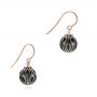 14k Rose Gold 14k Rose Gold Carved Tahitian Pearl Earrings - Front View -  102576 - Thumbnail