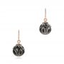 14k Rose Gold 14k Rose Gold Carved Tahitian Pearl Earrings - Three-Quarter View -  102576 - Thumbnail