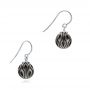 18k White Gold 18k White Gold Carved Tahitian Pearl Earrings - Front View -  102576 - Thumbnail