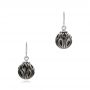 14k White Gold Carved Tahitian Pearl Earrings - Three-Quarter View -  102576 - Thumbnail