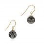 14k Yellow Gold 14k Yellow Gold Carved Tahitian Pearl Earrings - Front View -  102576 - Thumbnail
