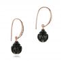 14k Rose Gold 14k Rose Gold Carved Tahitian Pearl And Diamond Earrings - Front View -  101965 - Thumbnail
