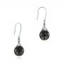 18k White Gold 18k White Gold Carved Tahitian Pearl And Diamond Earrings - Front View -  103255 - Thumbnail