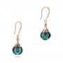 14k Rose Gold 14k Rose Gold Carved Turquoise Tahitian Pearl Earrings - Front View -  102572 - Thumbnail