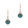 18k Rose Gold Carved Turquoise Tahitian Pearl Earrings