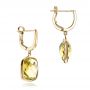 14k Yellow Gold 14k Yellow Gold Checkerboard Lemon Quartz Earrings - Front View -  101019 - Thumbnail