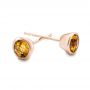 14k Rose Gold 14k Rose Gold Citrine Bezel Set Stud Earrings - Front View -  101028 - Thumbnail