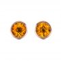 14k Rose Gold 14k Rose Gold Citrine Bezel Set Stud Earrings - Three-Quarter View -  101028 - Thumbnail