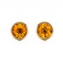18k Yellow Gold 18k Yellow Gold Citrine Bezel Set Stud Earrings - Three-Quarter View -  101028 - Thumbnail