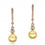 18k Rose Gold 18k Rose Gold Citrine Cabochon And Diamond Earrings - Three-Quarter View -  100449 - Thumbnail