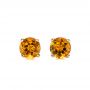 14k Yellow Gold Citrine Stud Earrings - Three-Quarter View -  100932 - Thumbnail