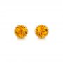 14k Yellow Gold Citrine Stud Earrings - Three-Quarter View -  102667 - Thumbnail