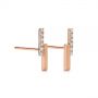 14k Rose Gold Contemporary Diamond Stud Earrings - Front View -  105324 - Thumbnail