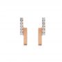 14k Rose Gold Contemporary Diamond Stud Earrings - Three-Quarter View -  105324 - Thumbnail