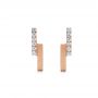 14k Rose Gold Contemporary Diamond Stud Earrings - Three-Quarter View -  105324 - Thumbnail