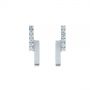 18k White Gold 18k White Gold Contemporary Diamond Stud Earrings - Three-Quarter View -  105324 - Thumbnail