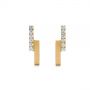 18k Yellow Gold 18k Yellow Gold Contemporary Diamond Stud Earrings - Three-Quarter View -  105324 - Thumbnail