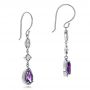 18k White Gold 18k White Gold Custom Amethyst And Diamond Halo Earrings - Front View -  100702 - Thumbnail