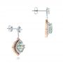  14K Gold And 18k Rose Gold 14K Gold And 18k Rose Gold Custom Aquamarine And Pink Diamond Earrings - Front View -  102314 - Thumbnail