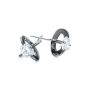  14K Gold Custom Black Rhodium Diamond Stud Earrings - Front View -  102891 - Thumbnail