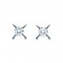  14K Gold Custom Black Rhodium Diamond Stud Earrings - Three-Quarter View -  102891 - Thumbnail