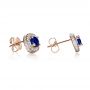 18k Rose Gold 18k Rose Gold Custom Blue Sapphire And Diamond Earrings - Front View -  1429 - Thumbnail