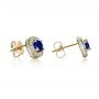 18k Yellow Gold 18k Yellow Gold Custom Blue Sapphire And Diamond Earrings - Front View -  1429 - Thumbnail