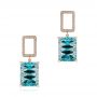 14k Rose Gold 14k Rose Gold Custom Blue Topaz And Diamond Earrings - Three-Quarter View -  104054 - Thumbnail