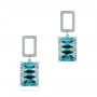 18k White Gold 18k White Gold Custom Blue Topaz And Diamond Earrings - Three-Quarter View -  104054 - Thumbnail