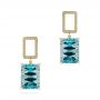 18k Yellow Gold 18k Yellow Gold Custom Blue Topaz And Diamond Earrings - Three-Quarter View -  104054 - Thumbnail