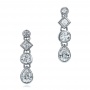 Custom Diamond Drop Earrings - Three-Quarter View -  100800 - Thumbnail