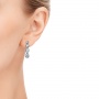 Custom Diamond Drop Earrings - Hand View -  100800 - Thumbnail