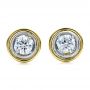  14K Gold 14K Gold Custom Diamond Earrings - Three-Quarter View -  100087 - Thumbnail