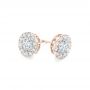 14k Rose Gold 14k Rose Gold Custom Diamond Halo Stud Earrings - Front View -  102987 - Thumbnail