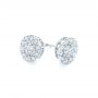  Platinum Platinum Custom Diamond Halo Stud Earrings - Front View -  102987 - Thumbnail