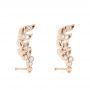 18k Rose Gold 18k Rose Gold Custom Diamond Leaf Climber Earrings - Front View -  104834 - Thumbnail
