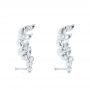 18k White Gold 18k White Gold Custom Diamond Leaf Climber Earrings - Front View -  104834 - Thumbnail