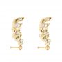 14k Yellow Gold 14k Yellow Gold Custom Diamond Leaf Climber Earrings - Front View -  104834 - Thumbnail
