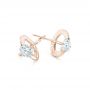 18k Rose Gold 18k Rose Gold Custom Diamond Stud Earrings - Front View -  102793 - Thumbnail