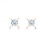 18k Rose Gold 18k Rose Gold Custom Diamond Stud Earrings - Three-Quarter View -  102793 - Thumbnail