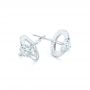 14k White Gold Custom Diamond Stud Earrings - Front View -  102793 - Thumbnail