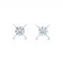 14k White Gold Custom Diamond Stud Earrings - Three-Quarter View -  102793 - Thumbnail