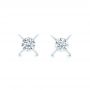 18k White Gold 18k White Gold Custom Diamond Stud Earrings - Three-Quarter View -  102793 - Thumbnail