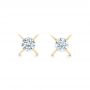 14k Yellow Gold 14k Yellow Gold Custom Diamond Stud Earrings - Three-Quarter View -  102793 - Thumbnail