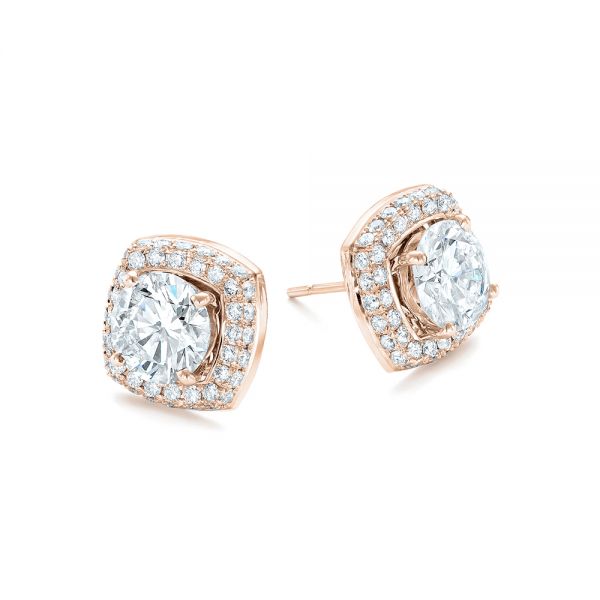 14k Rose Gold Custom Diamond Stud Jacket Earrings 103273