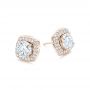 18k Rose Gold 18k Rose Gold Custom Diamond Stud Jacket Earrings - Flat View -  103273 - Thumbnail